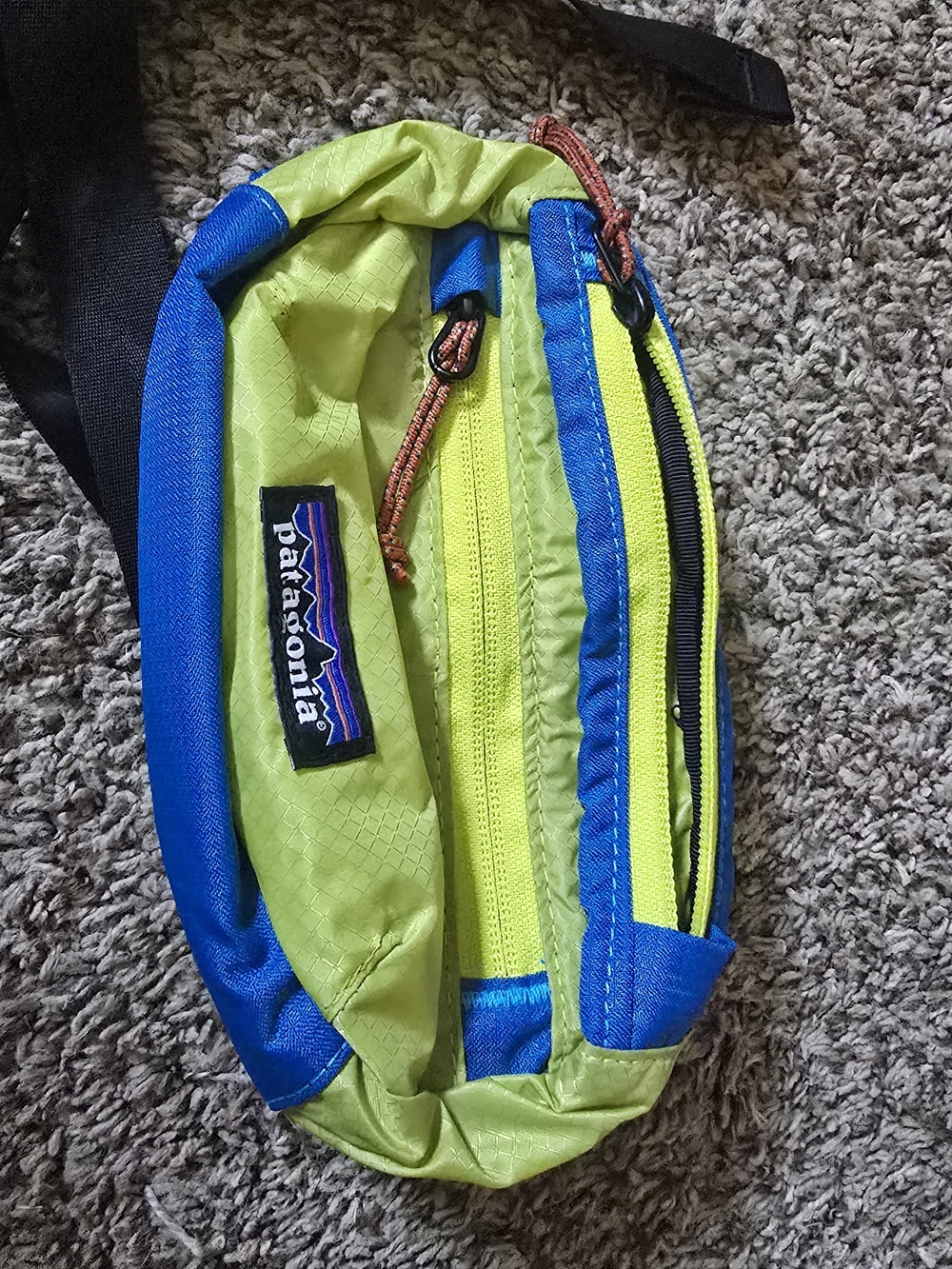 Patagonia Lime Green and Blue Crossbody/ Waist Pack